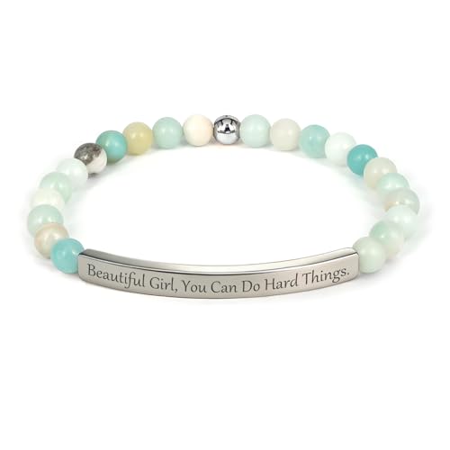 Bracelet chrétien avec verset biblique, cadeau religieux d'amazonite pour maman