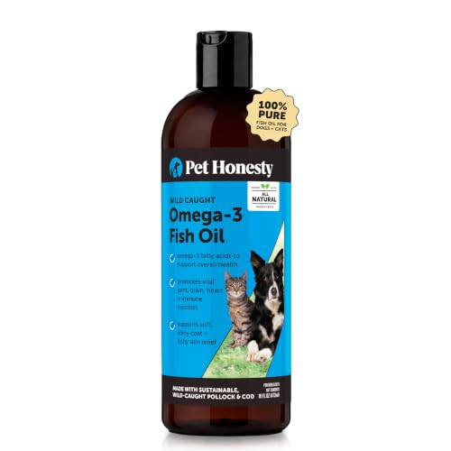 Image of Omega 3 Fish Oil for Dogs and Cats - Liquid Fish Oil for Dogs Skin and Coat Supplement, Dog Omega 3 Fish Oil Supplement EPA + DHA, Wild Caught Pollock & Cod Oil for Dogs for Skin + Coat Health (16oz)