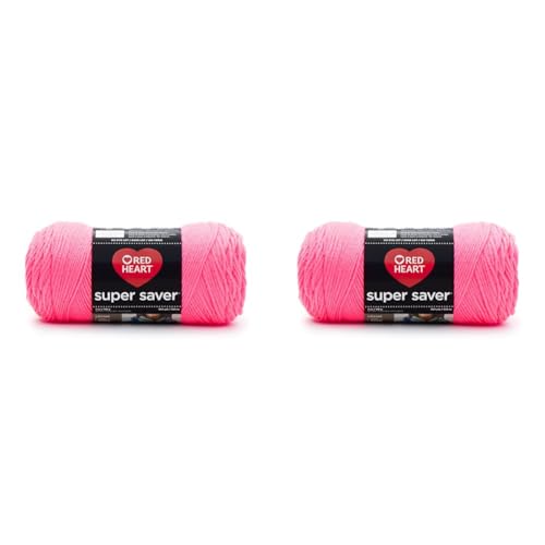 Image of RED HEART Super Saver Yarn, Solid-Pretty n Pink (Pack of 2)