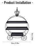 Hapivida 3-poziomowy stojak na babeczki, elegancki żelazny stojak na stół deserowy, na wesele, herbatę, pączki, ciasteczka, owoce, solidny, 30 cm (czarny)