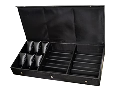 Nooks Watches,Accessories,Jewellery,Sunglass And Eyewear Wooden & Cotton Storage Compartment Organizer Box,Case Cover Zipper (Make In India) | Multicolor | Ww14-Bl-Bb