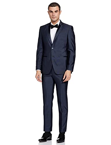 Image of Park Avenue Rayon Blend Men's Full Sleeve Slim FIT Medium Blue Formal Suit (PMDL03196-B5 32)