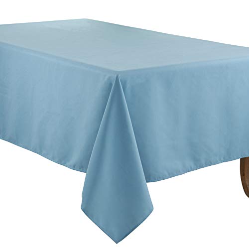 SARO LIFESTYLE Collection Casual Design Everyday Tablecloth, 60", Aqua