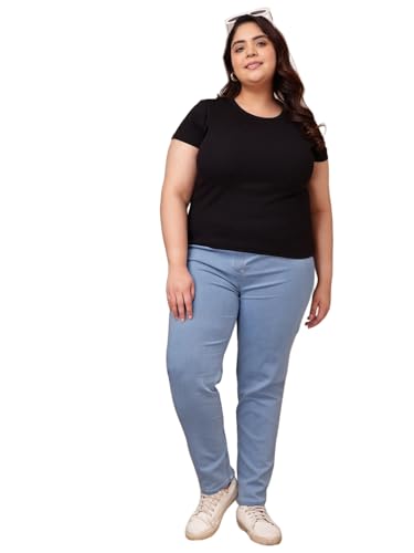 Women's Denim Light Blue Jeggings – Formal Wear Jeggings, Ultra Plus Size Comfortable Stretchable Denim Jegging3