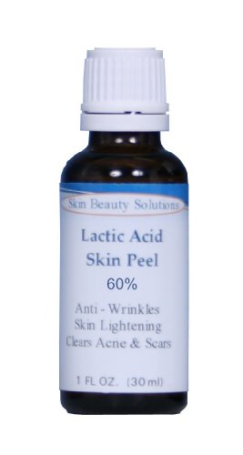 (1 oz / 30 ml) LACTIC Acid 60% Skin Chemical Peel - Alpha Hydroxy (AHA) For Acne, Skin Brightening, Wrinkles, Dry Skin, Age Spots, Uneven Skin Tone, Melasma & More (from Skin Beauty Solutions)
