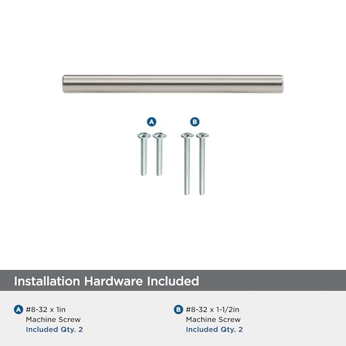 Image of Amerock 10 Pack 3 inch Bar Pulls Satin Nickel Drawer Pull | 3 inch (76mm) Center-to-Center Mounting Distance and 5-3 /8 inches Overall Length, Durable Carbon Steel Cabinet Hardware