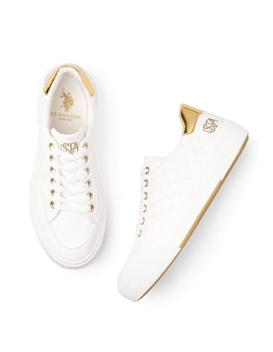 Image of U.S. Polo ASSN. Elsa 2.0 Off White Sneakers Shoes with Quilting Detail