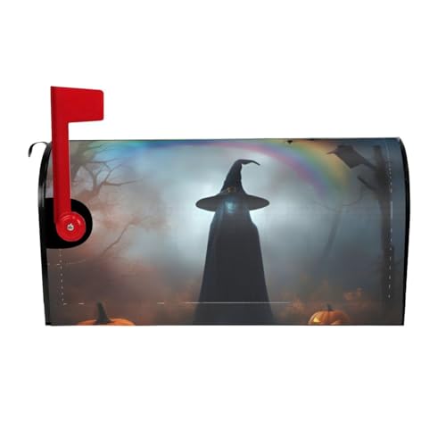 Rainbow Halloween fantasma strega cappello ragni stampato moda cassetta postale magnetica protettiva impermeabile personalizzata copertura per cassette postali