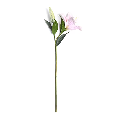 Image of PURE HOME + LIVING Pink Faux Tigerlily Spray (Made of Plastic, Wire and Fabric) Artificial Lily Flowers, Floral Arrangements for Table Centerpieces(Height-65cm) Pack of 1