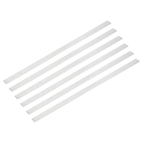 sourcing map 6 Pcs Square Aluminum Flat Bar, 1/8" (3mm) Thick x 33/64" (13mm) Width x 12" (305mm) Long 6061 Aluminum Flat Plate Solid New Mill Stock Silver for Industrial Building