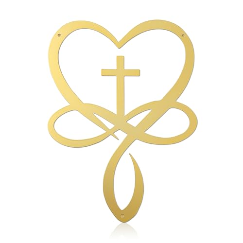 Natrlart Gold Infinity Heart Cross Wall Decor