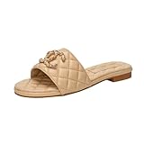 Gimgoonban Women's sandals Open Toe Slide Sandals Cute Slip on Flat Sandals for Summer