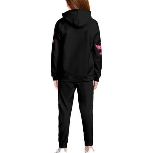 Girls Tracksuits Loose Fit Sweatpants and Long Sleeve Sweatshirt Set Two Piece Outfits 4-12T2