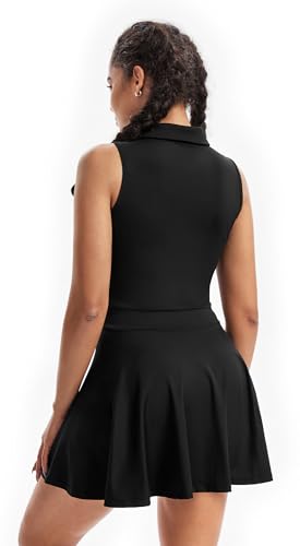 Cute Golf Tennis Dress Workout Athletic Dresses for Women with Shorts Pockets 2 Piece Sets Outfits Summer Clothes3