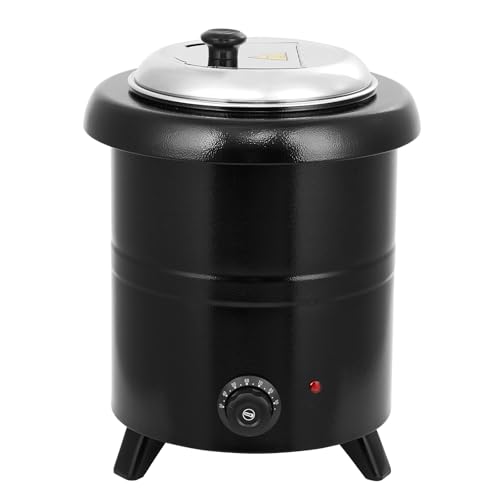 10.5QT Commercial Electric Soup Warmer with Hinged Swing Lid & Detachable Stainless Steel Insert Pot, Soup Kettle for Buffet, Catering, Restaurant, Party and Big Family Parties