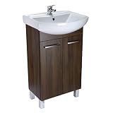 armario lavabo ikea Tamaño: 50 x 42,5 x 85 cm Lavabo con armario bajo Lugo de 50 cm con batería, corcho, sifón, juego de muebles de baño (roble oscuro)