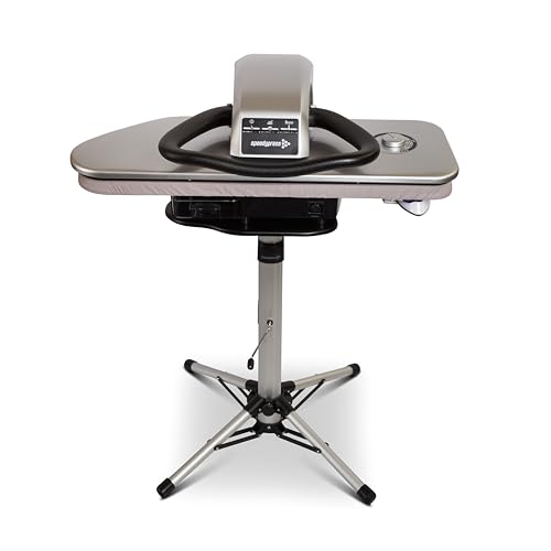 Speedypress SteamRise 8000 Heavy Duty Steam Ironing Press | 81cm Pressing Surface | Bottom-Up Steam Technology | Free Iron Attachment + Anti-Scale Filter | With Stand | 2200S | Silver