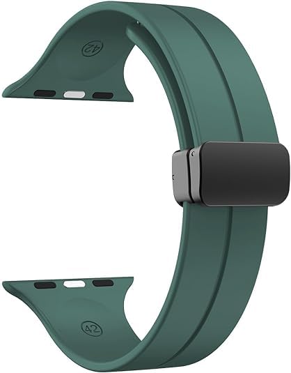 Image of Soft Silicone Sport Band Compatible with Apple Watch Ultra 49mm 45mm 44mm 42mm Magnetic Clasp Adjustable Strap For iWatch Series 10 9 8 7 6 5 4 3 2 1 SE Ultra 2nd gen (Only Strap, No Watch)