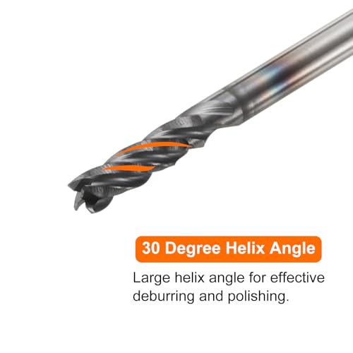 Image of HARFINGTON Carbide Square Nose End Mill Bit 5 /64 inch Cut Dia 4 Flutes TiAlN Coated Milling Cutter for Hardened Steel Metal (5 /64 inch Shank 1 /4 inch Cut Length 1-1 /2 inch Long 30 Degree HRC53-55)