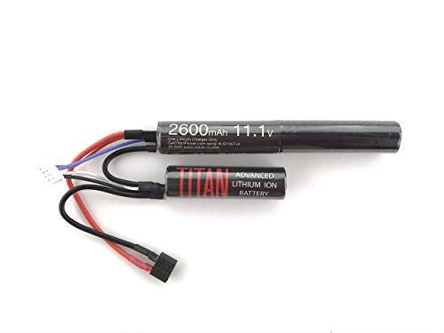 AWEHIRU Titan 2600mah 11.1v Airsoft Battery Nunchuck Lithium Ion T-Plugs (Deans)