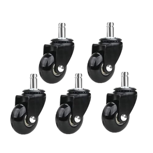 Roulettes de chaise de bureau noires transparentes de 2 pouces en lot de 5 pour meubles