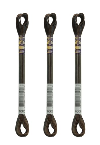 DMC Color Variations 6 Strand Embroidery Floss - 8.7 Yard - Espresso 417F-4000 - Bundle of 3 Skeins