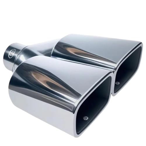 Embout Silencieux Universel en Acier Inoxydable Double Sortie Carrée pour Auto