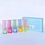 HLYU 5 Pcs Acrylic Vase Set, Bud Vase for Centerpieces, Maximalist Decor Cute Flowers Vases for Modern Home, Office, Bedroom, Living Room, Dining Table (Pink, Purple, Green, Blue, Yellow)
