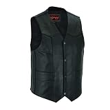 Daniel Smart Leather Motorcycle Vest Premium Cowhide Biker Vest for Men with Plain Sides Design & Co
