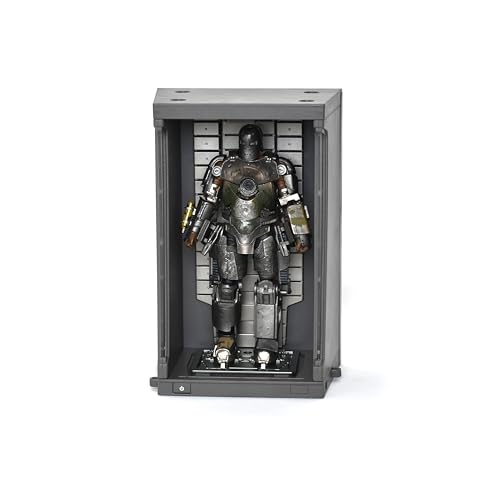Image of ZD Toys Action Figure - 7 Inch Iron Man Mark 1 Plus Hall of Armor with Hologram Effect, 1 /10 Scale, LED Light-Up, Premium Collectibles, Durable PVC Build, Ideal Gift, Ages 15+ Years