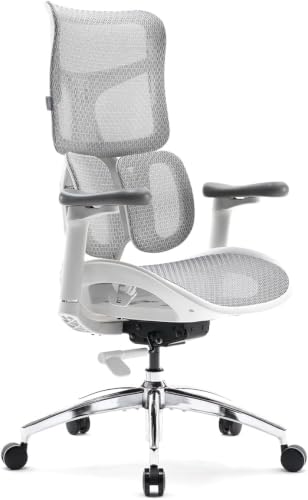 Image of SIHOO Ergonomic Office Chair - with Dual Dynamic Lumbar Support, 5-Level Adjustable Backrest, 4D Coordinated Armrests. Recline Angle, Suitable for Home Office (Yellow)