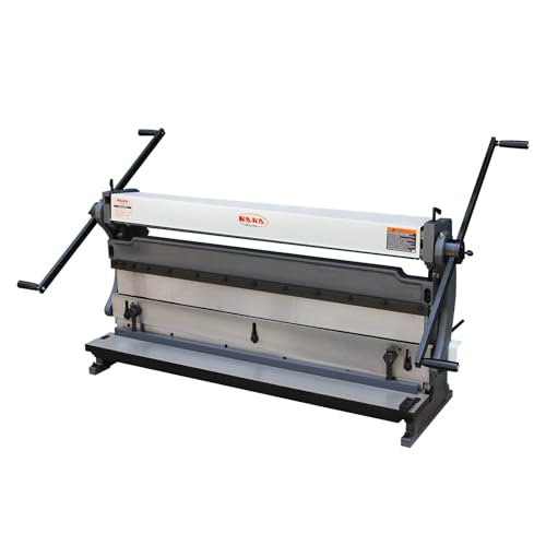 KAKA INDUSTRIAL Sheet Metal Brake, 40 inch 20-Gauge(0.036 Inch) Shear and Slip Roll Combination,Heavy Duty Bending Machine with Back Gauge and Segment Fingers for Metal Fabrication​ 3-IN-1/40