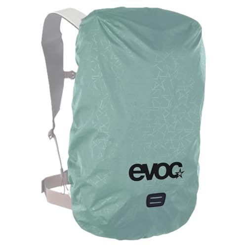 EVOC RAINCOVER SLEEVE, wasserdichter Rucksackschutz (Rucksack Abdeckung mit reflektierendem Logo-Druck, flexible Größenanpassung, Backpack Regenhülle für 6-18 l Rucksäcke), Mint