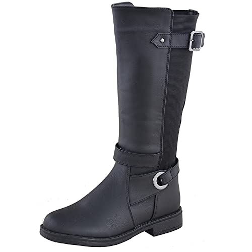 Generation Y Girl's Mid-Calf Knee-High Boots Riding Zip Closure