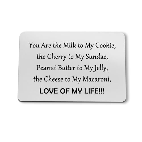 Anniversary Metal Wallet Card Gifts for Boyfriend Girlfriend Valentines Day Gifts Couple Gifts Husband Gifts from Wife Mini Love Note Christmas Engagement Wedding Gift for Groom Fiance