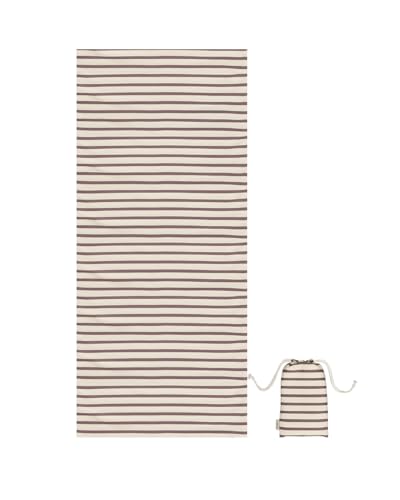 molis&co - Bay Strandhandtuch - Schnell trocknende Mikrofaser, ohne Sand - kompaktes Handtuch zum Baden - Inklusive wasserdichter Beutel - (Oeko-TEX 100) (Cream & Blue, 200x90cm)
