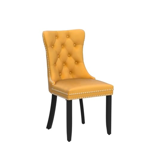 Image of Velvet Dining Chairs, Tufted Kitchen & Dining Room Chairs, Gold, Set of 6