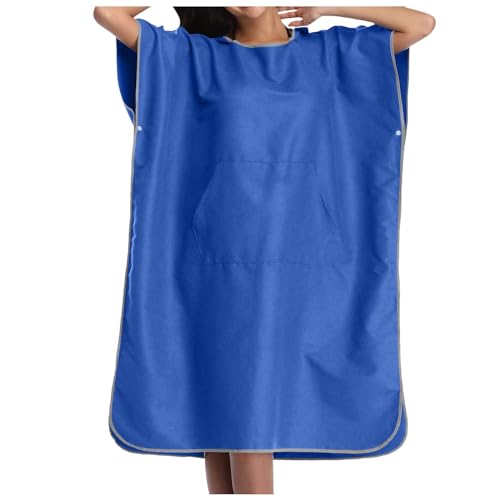 Poncho de baño de microfibra con capucha absorbente de secado rápido, albornoz de playa para adultos, doble toalla de baño, cómoda y chuad, vestido de dormitorio para mujer, color sólido para exterior