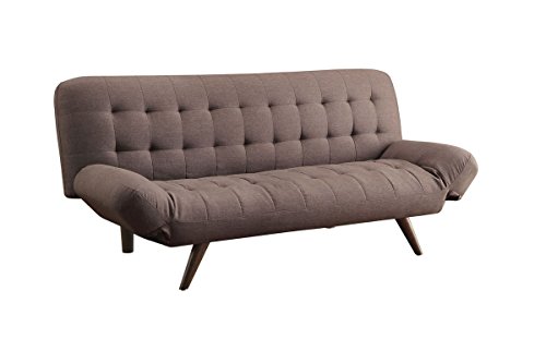 Sofa Bed With Tufting And Cone Legs Brown #TOP5