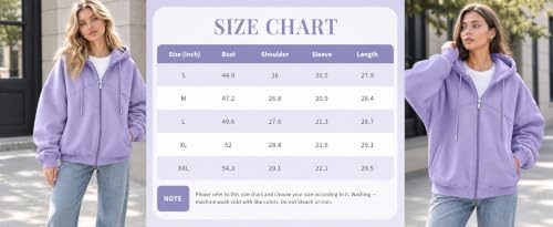 Zip Up Hoodie Women Oversized Loose Cute Preppy Fleece Pullover, Grey - image 7