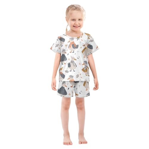 ALAZA Goose Duck Winter Pajamas Short Sleeve 2 Piece Sleepwear Top and Bottom Pajama Set Unisex3