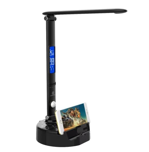 Lumicharge-Iii Smart Led Desk Lamp - Table Lamp With Wireless Charger, Usb Charging Port, Adjustable Arm Brightness, Bluetooth Speaker - Foldable Table Lamp For Home, Remote Office, Study, Bedroom #TOP1