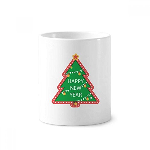 Mug de Noël en céramique blanche porte-stylo pour bureau et salle de bain festive