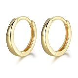 MASOP Gold Hoop Earrings 14K Gold Plated 925 Sterling Silver Post Huggie Hoop Earrings Cartilage Hoo