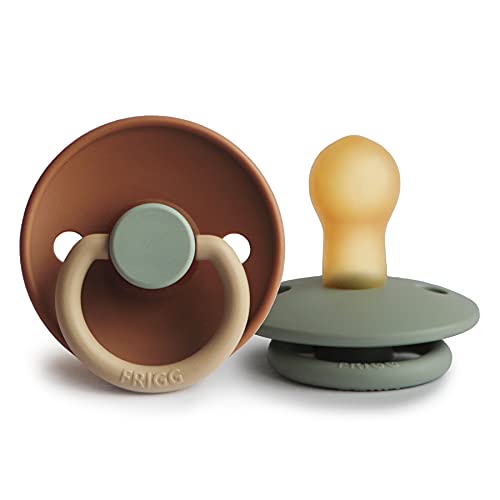 Image of FRIGG Natural Rubber Baby Pacifier | Made in Denmark | BPA-Free (Safari/Sage, 0-6 Months)
