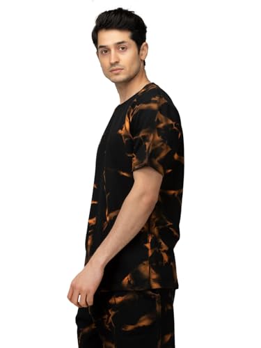 Image of Vogaan Men's T-Shirt and Shorts Set | Pyjama Set for Men | Co-ord Set | Cotton Printed Top & Shorts Night Suits Set