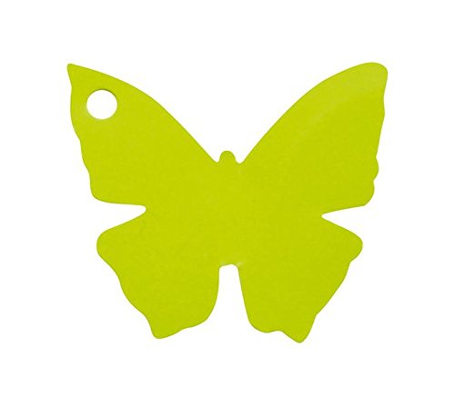 Chal - Etiquette Porte nom Papillon Vert anis x10