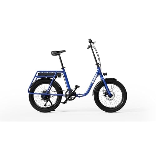 SHARP BD03EBL - faltbares e-Bike - 20 Zoll Klapprad für Camping & Pendler (250W Motor, Tiefeinsteiger, 10,4 Ah Batterie, Shimano 7-Gang, Scheibenbremsen, 25km/h, bis zu 40km Reichweite) - blau