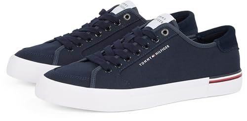 Tommy Hilfiger Baskets Vulcanisées Homme Core Corporate Canvas Basses, Bleu (Desert Sky), 43