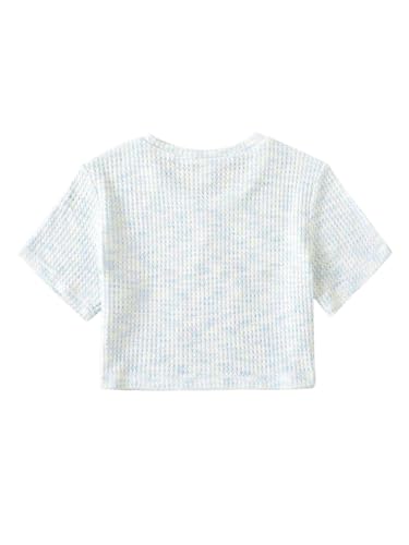 SweatyRocks Girl's Star Graphic Tees Round Neck Short Sleeve Summer Crop T Shirt Tops2